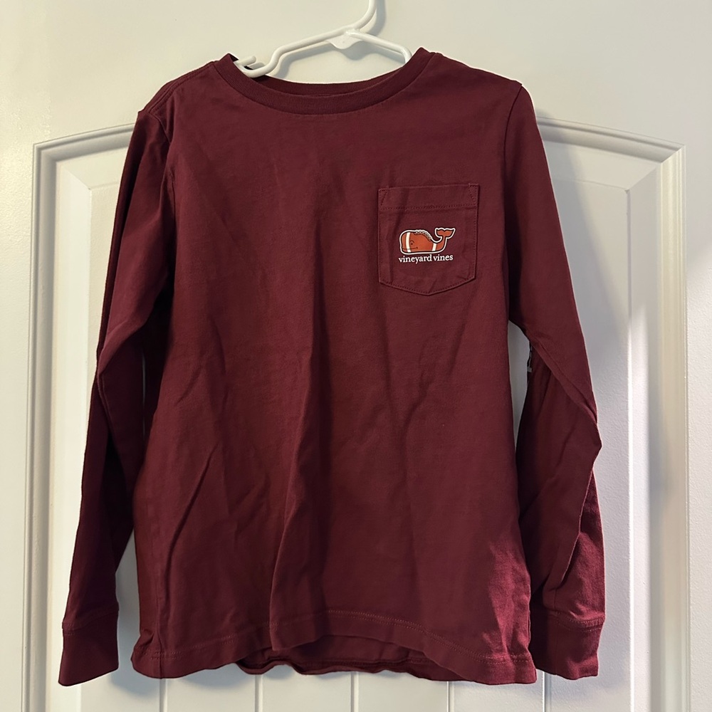 Vineyard Vines Kids Burgundy Long Sleeve Tee